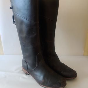 UGG Australia Espresso Brown Leather Riding Zip Boots Women's 8 Style 1923